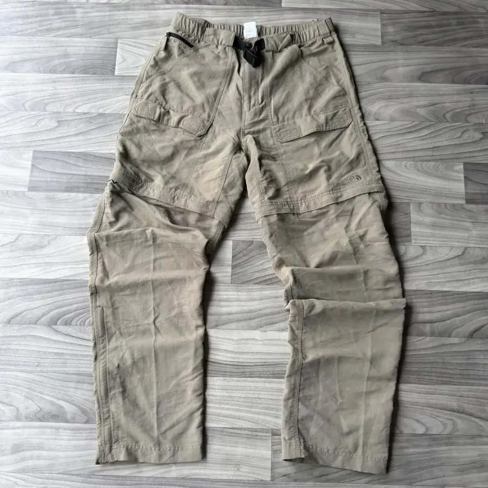 The North Face Convertible Hiking Pants Mens Medium Khaki Cargo Zip-Off
